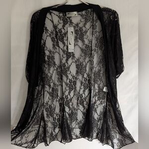 Sophie Black Lace Duster Sz 14 New